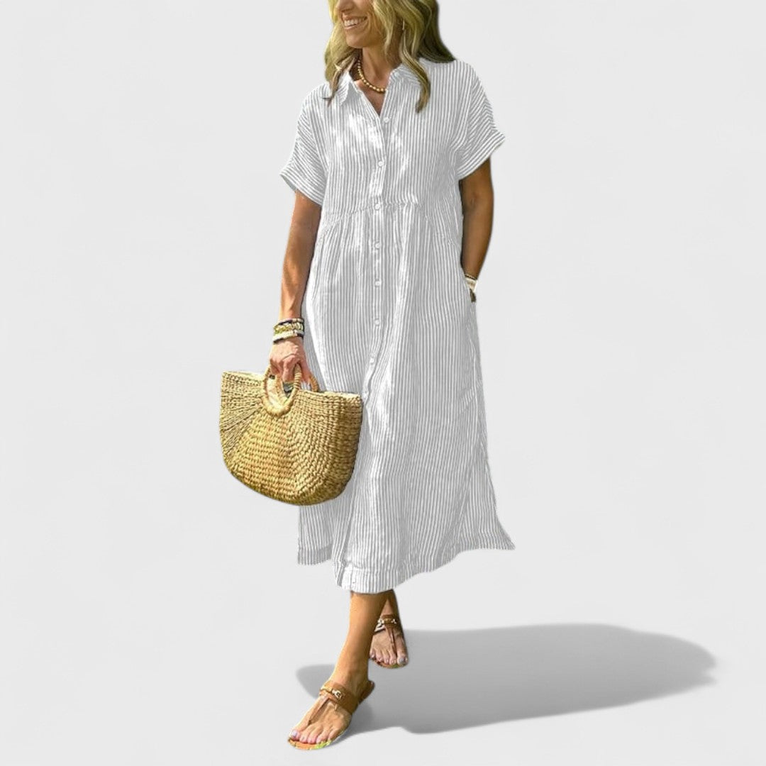 Angela - Vzdušné Pruhované Šaty