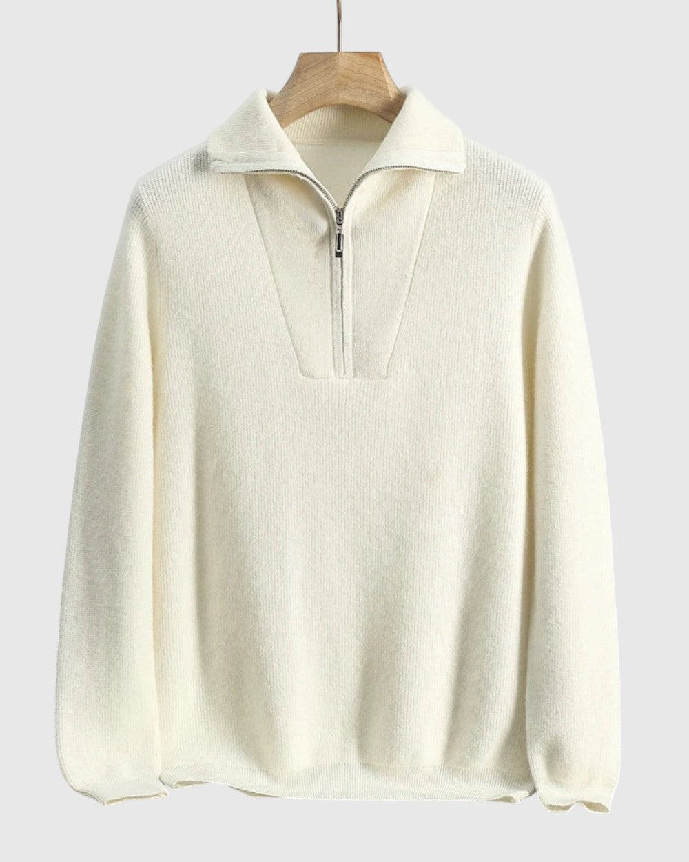 Perla - Camisola Portofino z kašmíru s polovičním zipem