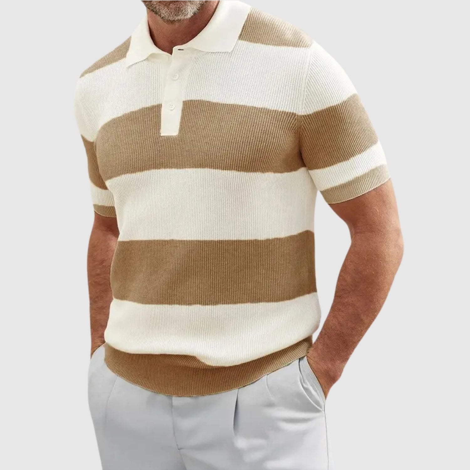 Libuše – Žebrované polo tričko s pruhy