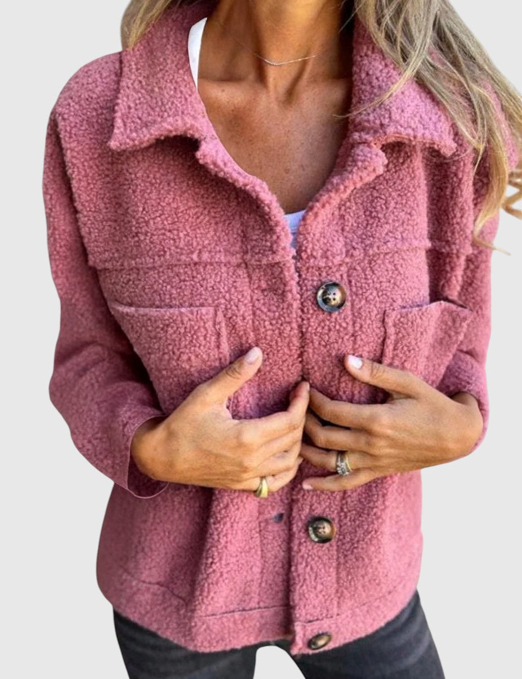 Nora – Teddy bunda na knoflíky