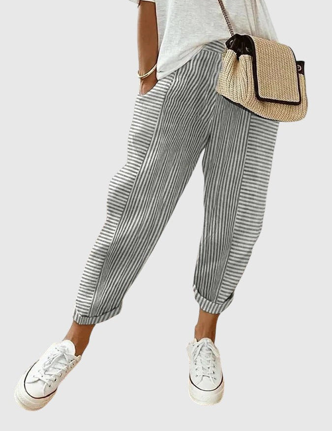 Nina – Elegantní pruhované kalhoty
